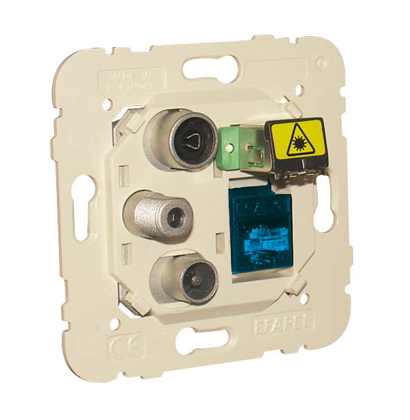 Toma Múltiple R - TV - SAT - RJ45 Cat. 6A UTP - FO SC-APC Estrela